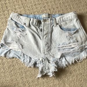Distressed cut off shorts